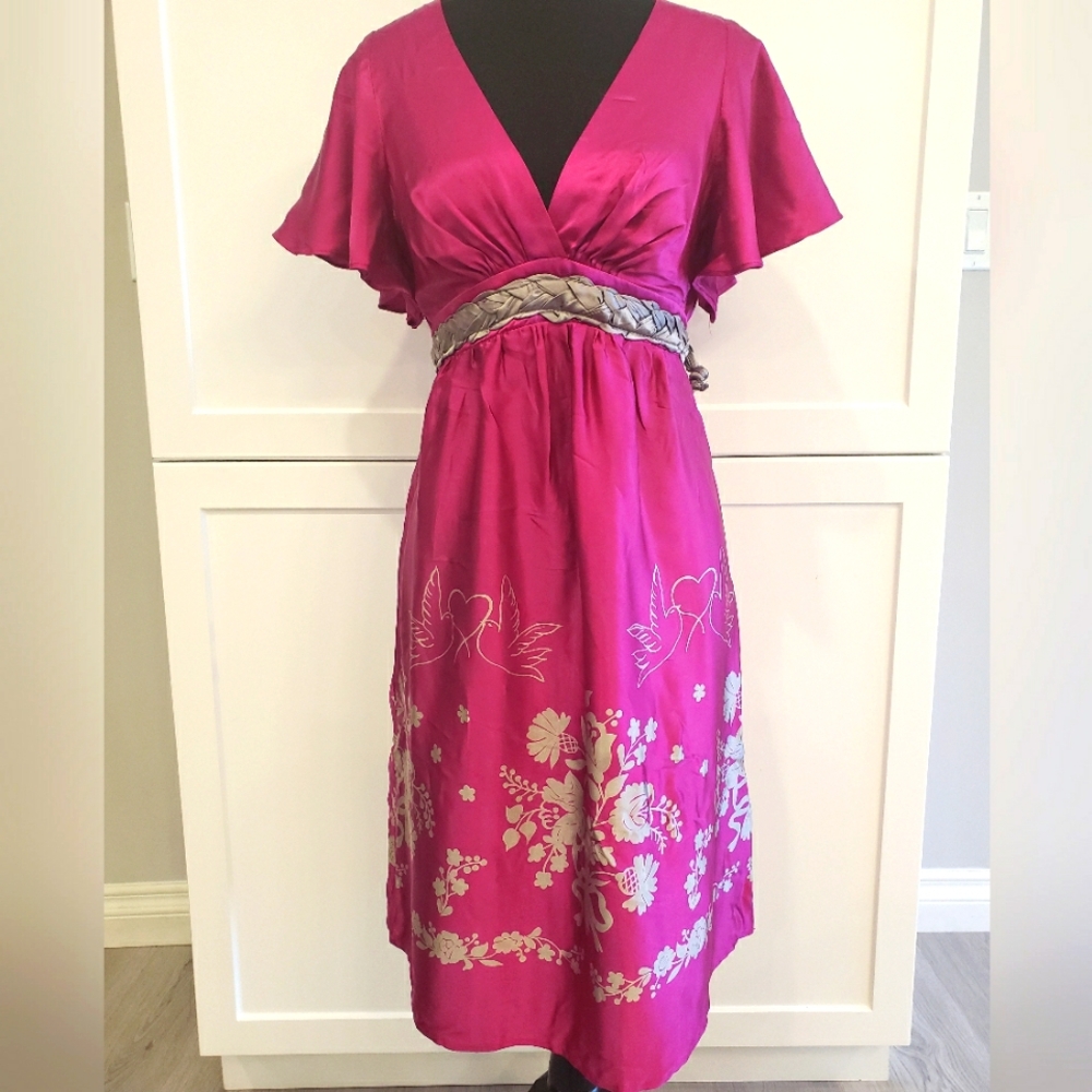 Voom by Joy Han 100% Silk Baby Doll Dress